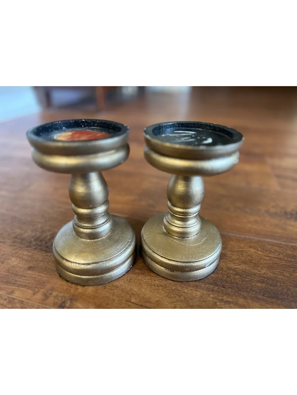 Pair of Vintage Gold Tone Small Candle Holders